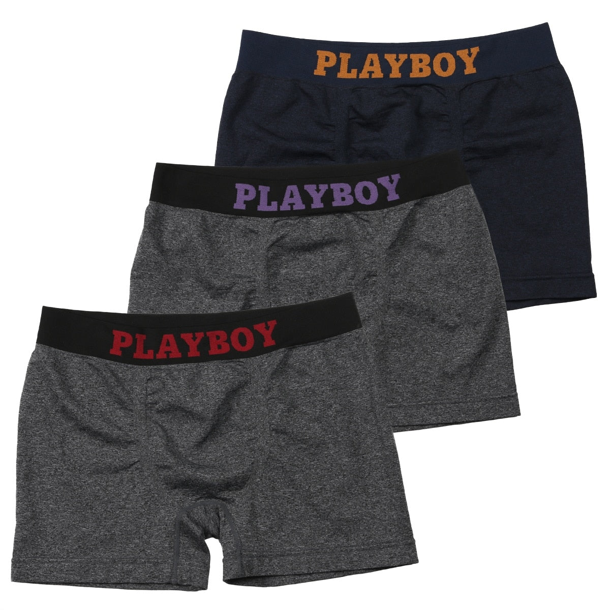 PLAYBOY ボクサーパンツ メンズ ボクサーブリーフ ブランド 成型ボクサー インナー 3枚組 M~LL セット 前閉じ 下着 男性 パンツ ボクサー シンプル おしゃれ プレイボーイ (在庫限り)