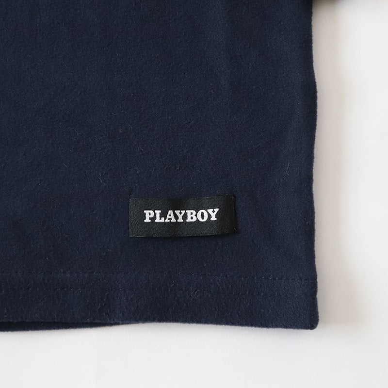 メンズ tシャツ フリース 長袖 インナー 防寒 暖かい あったかい ロンT ブランド プレイボーイ M~LL トップス インナーシャツ 丸首 秋 冬 紳士 肌着 男 クルーネック PLAYBOY アンダーウェア (在庫限り)