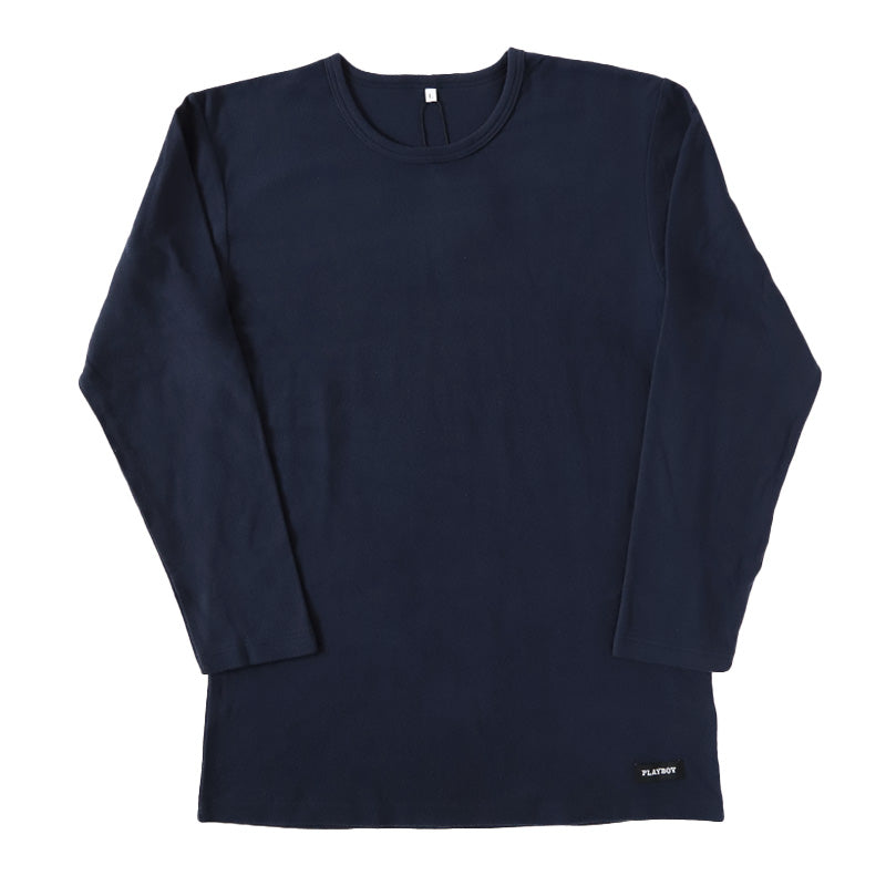 メンズ tシャツ フリース 長袖 インナー 防寒 暖かい あったかい ロンT ブランド プレイボーイ M~LL トップス インナーシャツ 丸首 秋 冬 紳士 肌着 男 クルーネック PLAYBOY アンダーウェア (在庫限り)