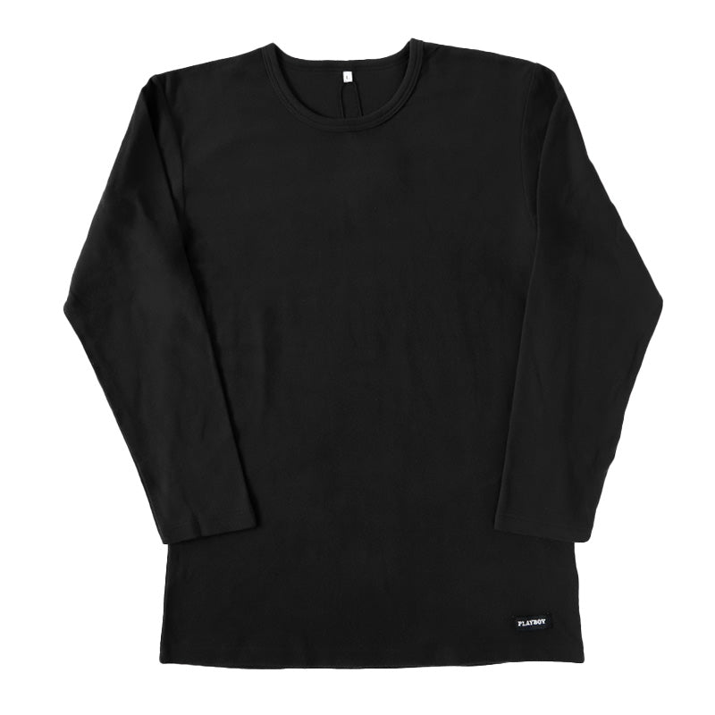 メンズ tシャツ フリース 長袖 インナー 防寒 暖かい あったかい ロンT ブランド プレイボーイ M~LL トップス インナーシャツ 丸首 秋 冬 紳士 肌着 男 クルーネック PLAYBOY アンダーウェア (在庫限り)