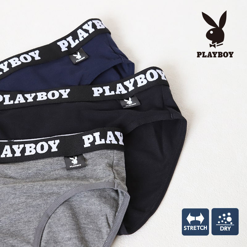 ショーツ レディース 婦人 シンプル ブランド PLAYBOY M L LL 下着 肌着 インナー PLAY BOY かっこいい 綿混 (在庫限り)