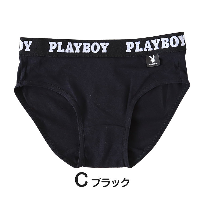 ショーツ レディース 婦人 シンプル ブランド PLAYBOY M L LL 下着 肌着 インナー PLAY BOY かっこいい 綿混 (在庫限り)