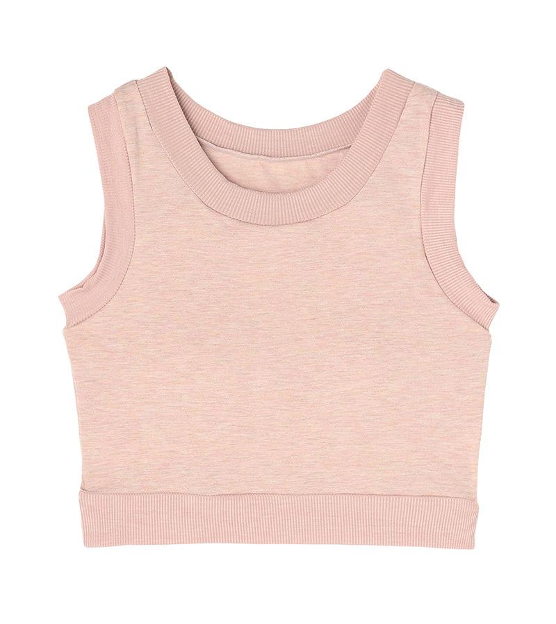 ジュニアブラ ハーフトップ カップ付き タンクトップ 透けにくい ブラトップ S M L ジュニア パッド付き インナー 子供 下着 女子 女の子 ハイジュニ スクールインナー ノースリーブ