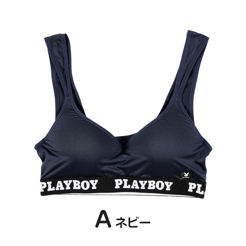 ハーフトップ レディース スポーツブラ スポブラ 婦人 シンプル ブランド ヨガ M L LL ウォーキング ストレッチ PLAYBOY 下着 肌着 インナー PLAY BOY かっこいい