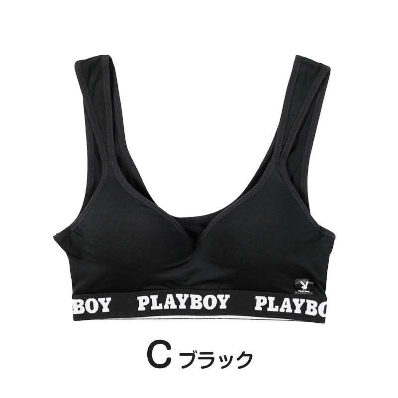 ハーフトップ レディース スポーツブラ スポブラ 婦人 シンプル ブランド ヨガ M L LL ウォーキング ストレッチ PLAYBOY 下着 肌着 インナー PLAY BOY かっこいい