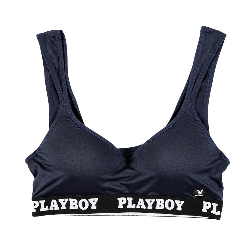 ハーフトップ レディース スポーツブラ スポブラ 婦人 シンプル ブランド ヨガ M L LL ウォーキング ストレッチ PLAYBOY 下着 肌着 インナー PLAY BOY かっこいい