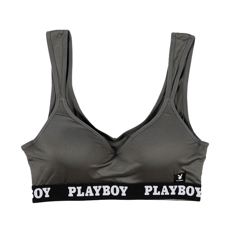ハーフトップ レディース スポーツブラ スポブラ 婦人 シンプル ブランド ヨガ M L LL ウォーキング ストレッチ PLAYBOY 下着 肌着 インナー PLAY BOY かっこいい