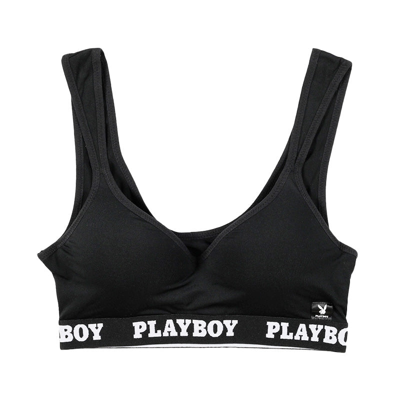 ハーフトップ レディース スポーツブラ スポブラ 婦人 シンプル ブランド ヨガ M L LL ウォーキング ストレッチ PLAYBOY 下着 肌着 インナー PLAY BOY かっこいい