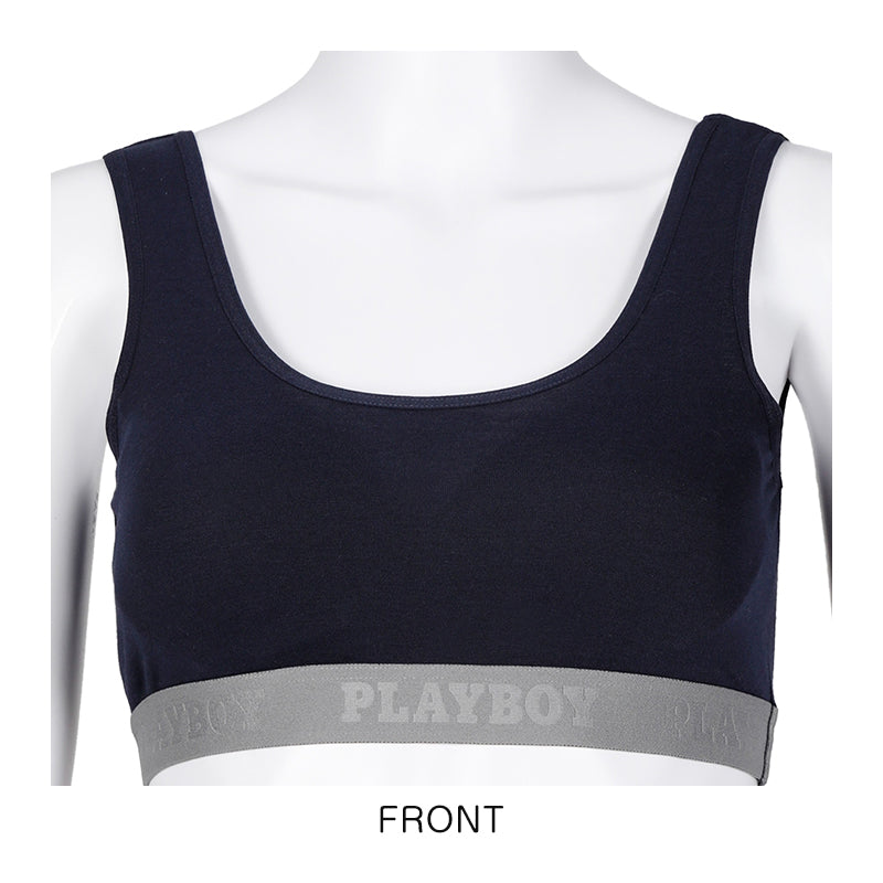 ハーフトップ レディース スポーツブラ スポブラ 婦人 シンプル ブランド ヨガ M L LL ウォーキング ストレッチ PLAYBOY 下着 肌着 インナー PLAY BOY かっこいい