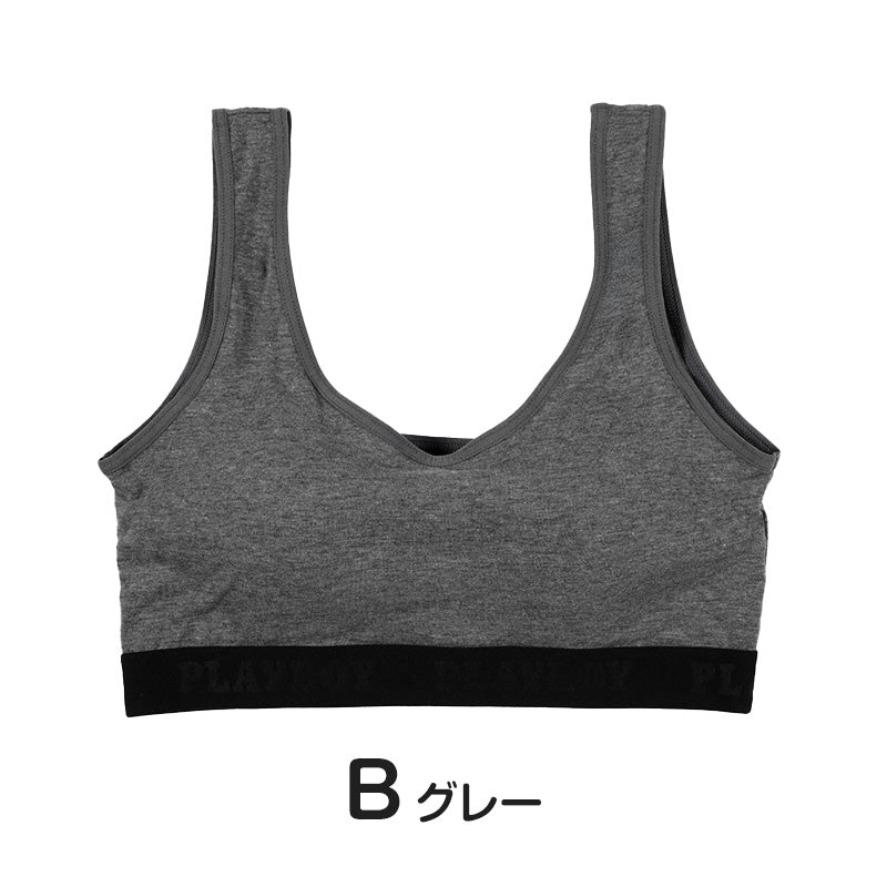 ハーフトップ レディース スポーツブラ スポブラ 婦人 シンプル ブランド ヨガ M L LL ウォーキング ストレッチ PLAYBOY 下着 肌着 インナー PLAY BOY かっこいい