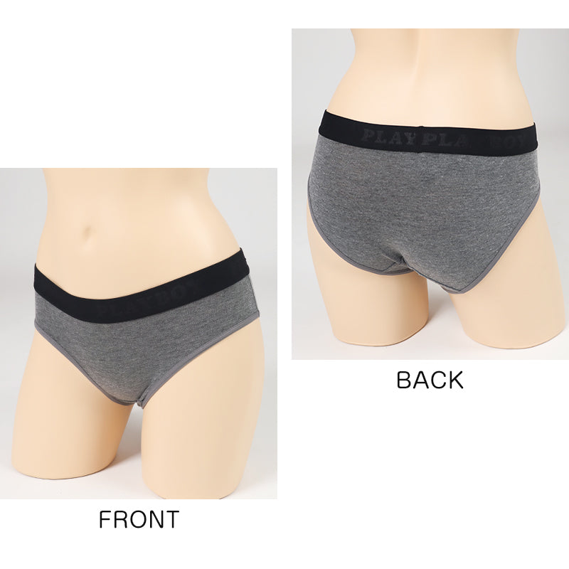 ショーツ レディース 浅め シンプル ブランド PLAYBOY M L LL ローライズ 女性 パンツ 下着 肌着 インナー かっこいい おしゃれ 綿混 プレイボーイ
