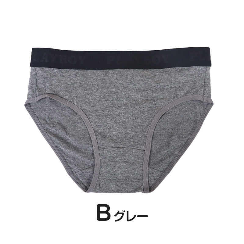 ショーツ レディース 浅め シンプル ブランド PLAYBOY M L LL ローライズ 女性 パンツ 下着 肌着 インナー かっこいい おしゃれ 綿混 プレイボーイ