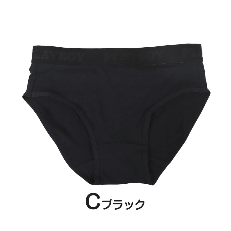 ショーツ レディース 浅め シンプル ブランド PLAYBOY M L LL ローライズ 女性 パンツ 下着 肌着 インナー かっこいい おしゃれ 綿混 プレイボーイ