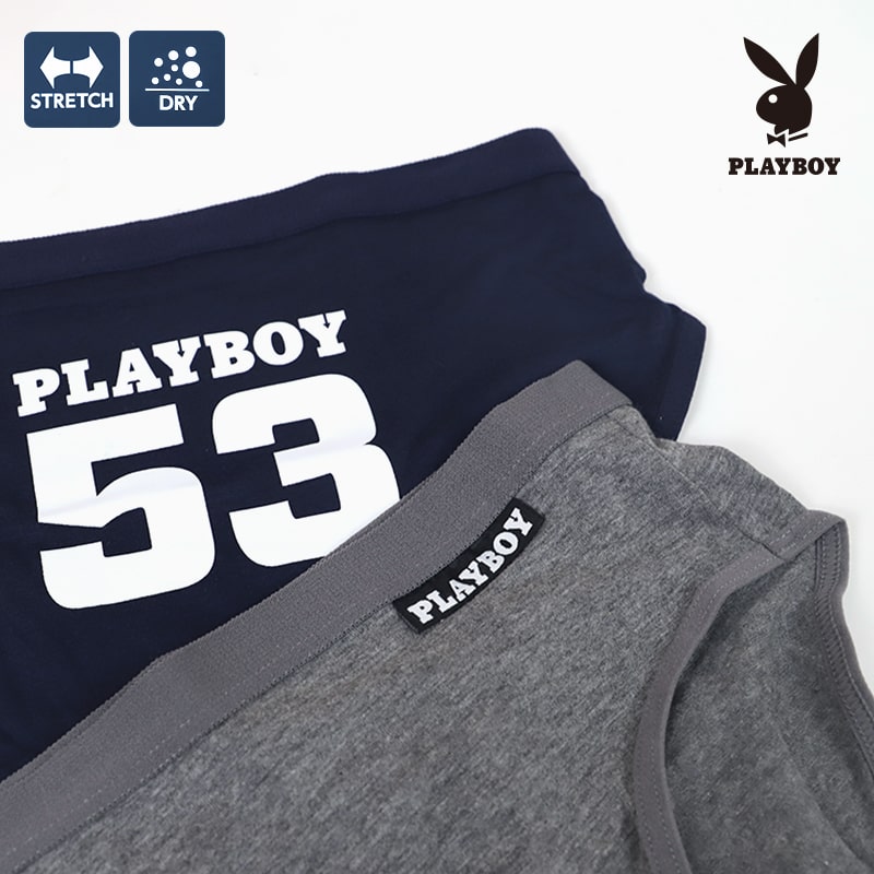 レディース ショーツ 2枚組 婦人 シンプル ブランド PLAYBOY M L LL 下着 肌着 インナー PLAY BOY かっこいい 綿混