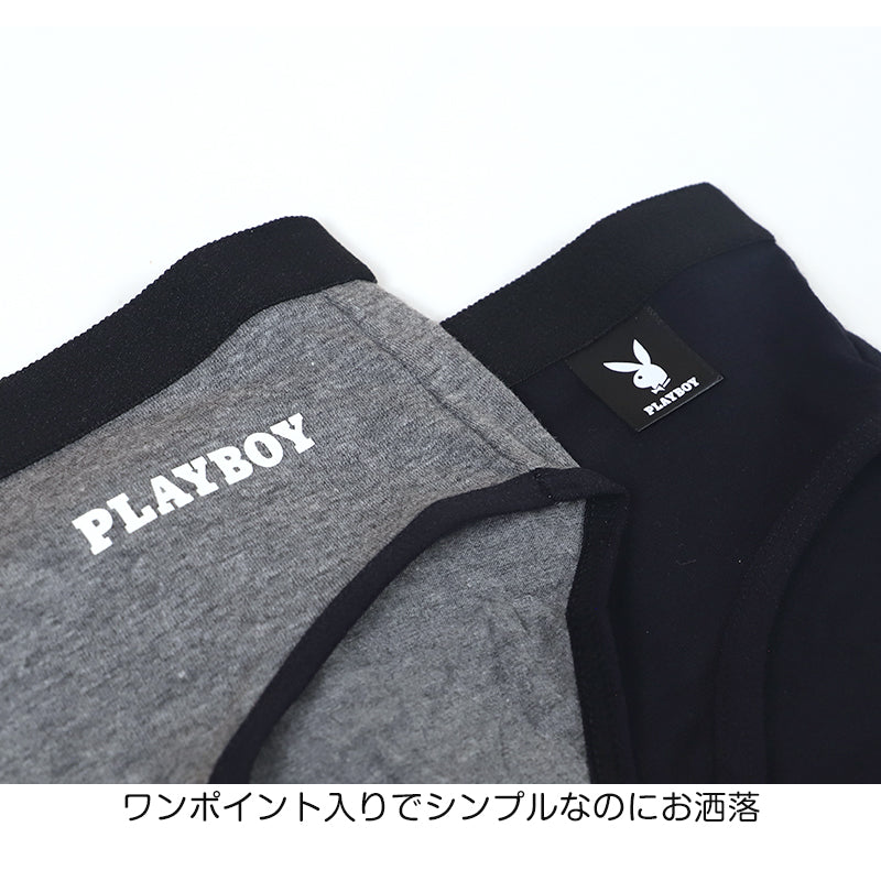 レディース ショーツ 2枚組 婦人 シンプル ブランド PLAYBOY M L LL 下着 肌着 インナー PLAY BOY かっこいい 綿混