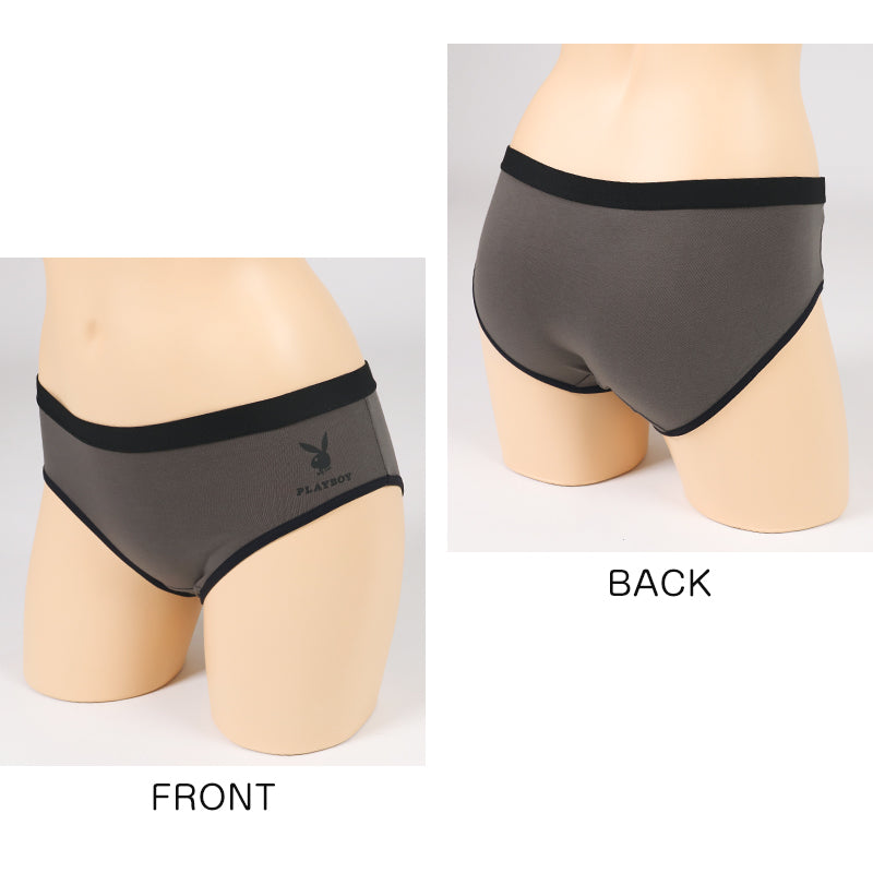 レディース ショーツ 2枚組 婦人 シンプル ブランド PLAYBOY M L LL 下着 肌着 インナー PLAY BOY かっこいい 綿混