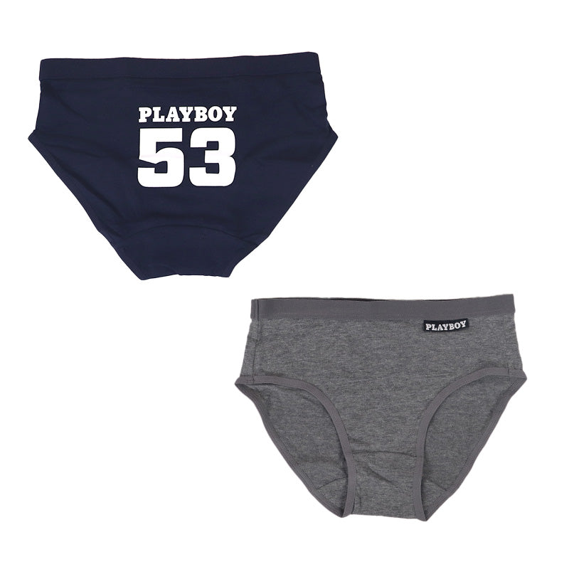 レディース ショーツ 2枚組 婦人 シンプル ブランド PLAYBOY M L LL 下着 肌着 インナー PLAY BOY かっこいい 綿混