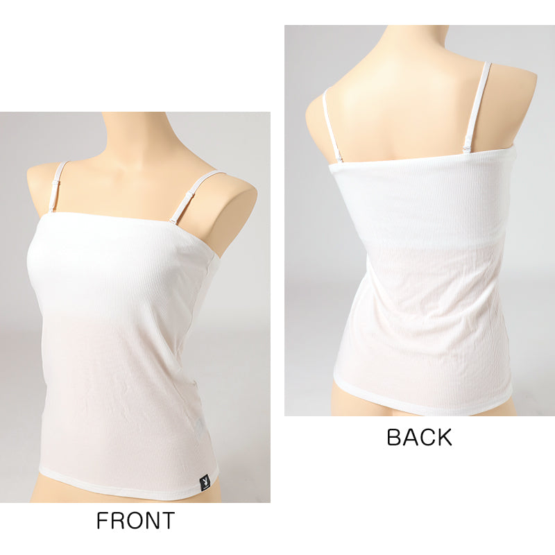 チューブトップ ブラトップ キャミソール カップ付き レディース ベアトップ インナー ノースリーブ M L LL リブ ノンワイヤー 婦人 黒 白 下着 肌着 プレイボーイ