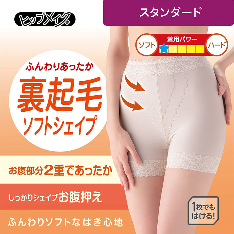 ガードルショーツ スタンダード 一分丈 裏起毛 ガードル 1枚履き ぽっこりお腹 アツギ ウエスト64~90cm スタンダード丈 ATSUGI レディース 女性 婦人 下着 下腹 産後 補正下着 姿勢 下っ腹 防寒
