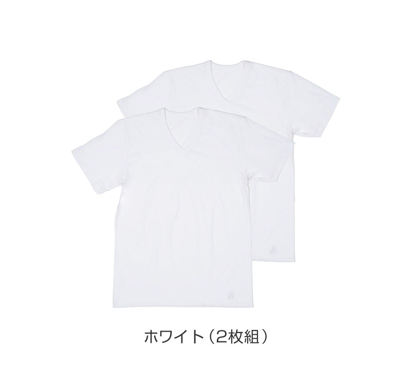 メンズ 半袖V首Tシャツ 半袖シャツ vネック 2枚組 吸汗速乾 吸水速乾 ドライ 乾きやすい 綿混 M L LL インナー 紳士 肌着 男 アンダーウェア まとめ買い