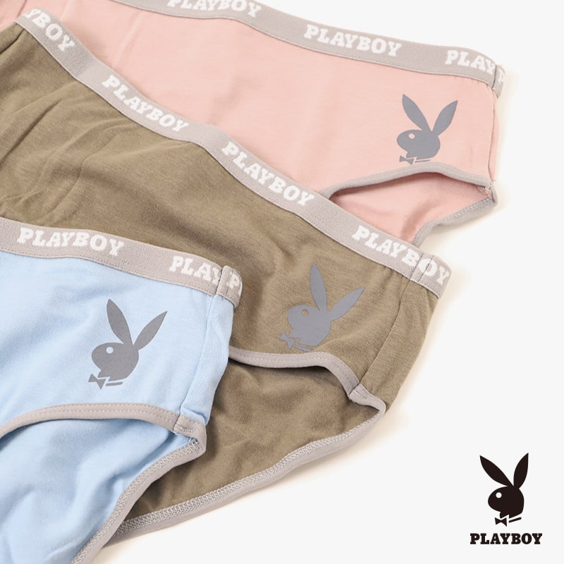 ショーツ レディース 婦人 3枚組 シンプル ブランド PLAYBOY プレイボーイ ベア天 M L LL 下着 肌着 インナー PLAY BOY かっこいい 綿混 まとめ買い セット