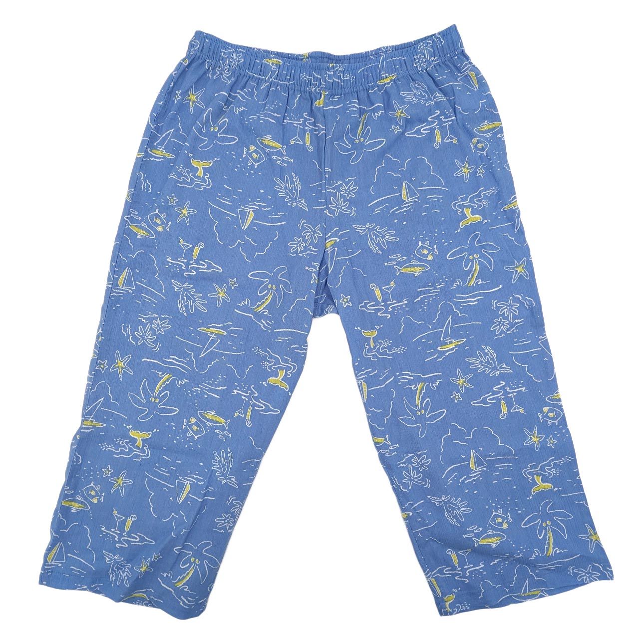 ステテコ レディース 部屋着 綿100% 夏 クレープ カプリパンツ ひざ下 ルームウェア イージーパンツ パジャマ 夏用 M~4L ルームパンツ 7分丈 ズボン ボトムス リラックス 涼しい かわいい 可愛い おしゃれ 大きいサイズ LL 3L 4L (在庫限り)