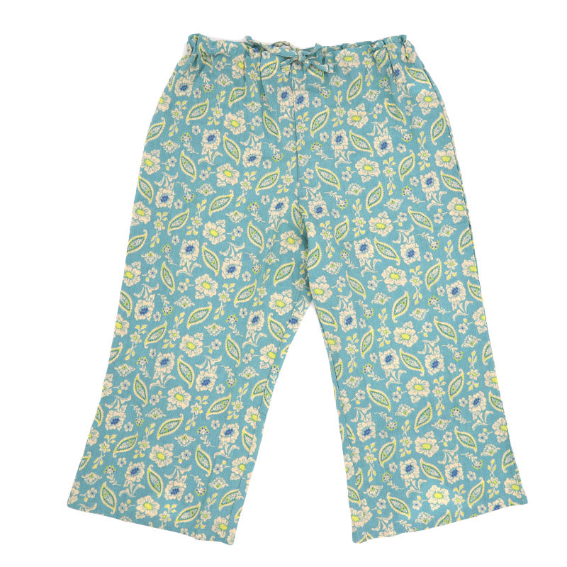 ステテコ レディース 夏 部屋着 綿100% クレープ ワイドパンツ パジャマ 夏用 ルームウェア ひざ下 おしゃれ かわいい M~LL すててこ ルームパンツ ボトムス ズボン 柄 涼しい さらさら コットン リラックス 女性 女子 M L LL (在庫限り)