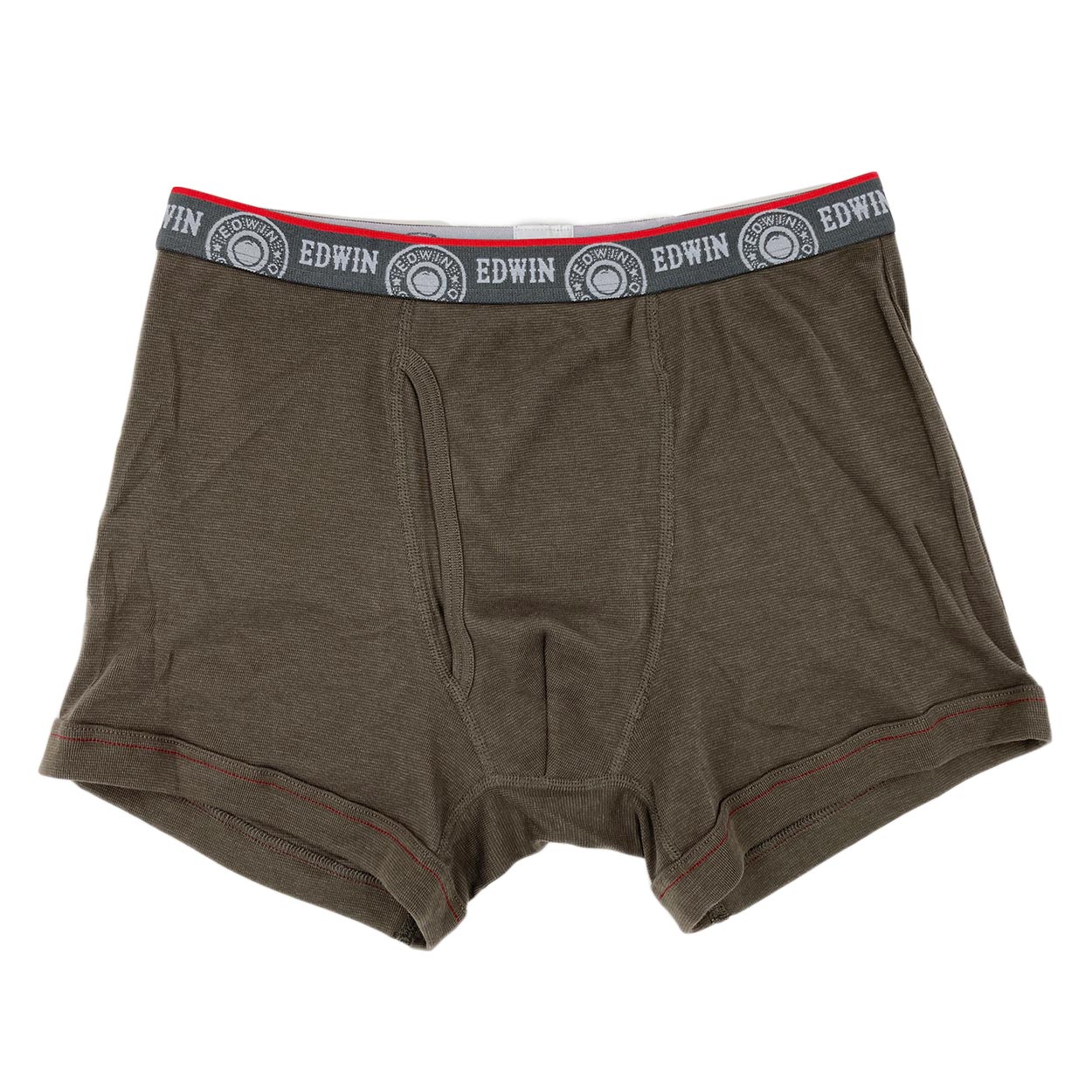 ボクサーパンツ エドウィン 定番 メンズ ボクサーブリーフ EDWIN 前開き 柔らかい 綿素材 ポリエステル ニット 快適 ストレッチ スポーツ 人気 夏にも快適 秋冬にもおすすめ ゴルフ グレー 赤 ネイビー デニムっぽい ブランド M L LL M-LL