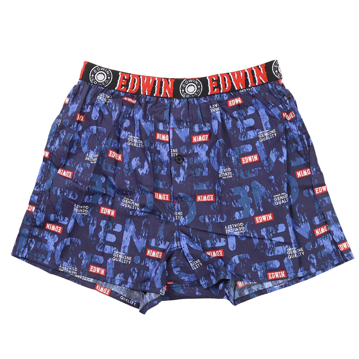 トランクス エドウィン 定番 メンズ EDWIN 前開き 柔らかい 綿素材 ゆったり 本体生地は綿100% 快適 通気性 涼しい 前ボタン 動きやすい スポーツ 人気 夏にも快適 秋冬にもおすすめ ゴルフ ブランド 黒 ブルー ネイビー チャコール M L LL M-LL