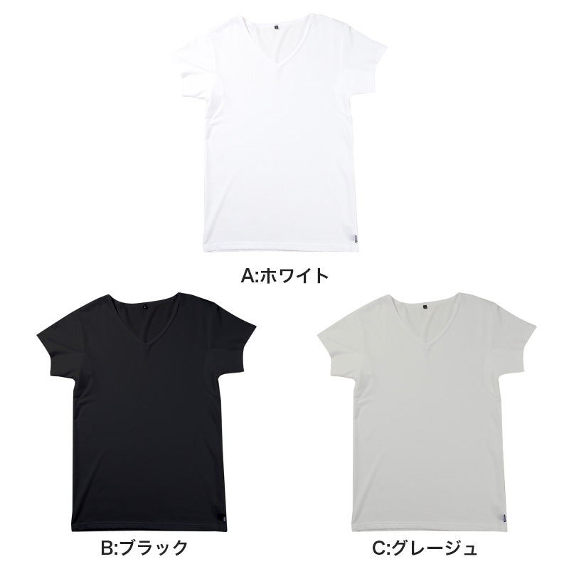 エドウィン EDWIN 汗対策 Tシャツ メンズ Vネック インナー 半袖 2分袖 消臭 抗菌 防臭 吸汗速乾 蒸れにくい M L LL 汗染み 汗取りインナー 脇汗 汗取り 夏 男性 下着 肌着 さらさら 速乾 通勤 通学 ワイシャツ