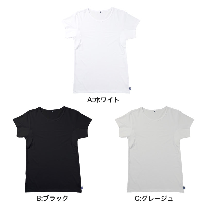 エドウィン EDWIN 汗対策 Tシャツ メンズ クルーネック インナー 半袖 2分袖 消臭 抗菌 防臭 吸汗速乾 蒸れにくい M L LL 汗染み 汗取りインナー 脇汗 汗取り 夏 男性 下着 肌着 さらさら 速乾 通勤 通学 ワイシャツ