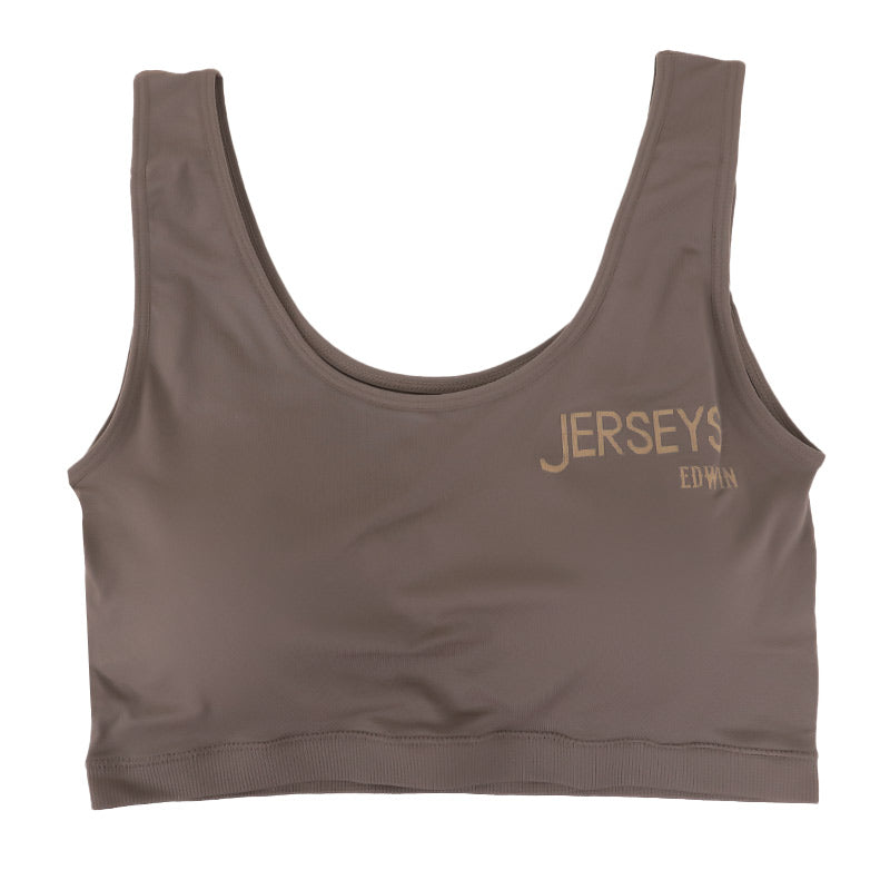 ノンワイヤーブラ レディース ハーフトップ ブラジャー カップ付き かぶりタイプ フィット感 ストレッチ 伸びる スポーツ ジュニア ヨガ ダンス スポーツインナー エドウィン EDWIN M L 着け心地 締め付けない 動きやすい 痛くない 快適 下着 インナー ブラジャー スポブラ
