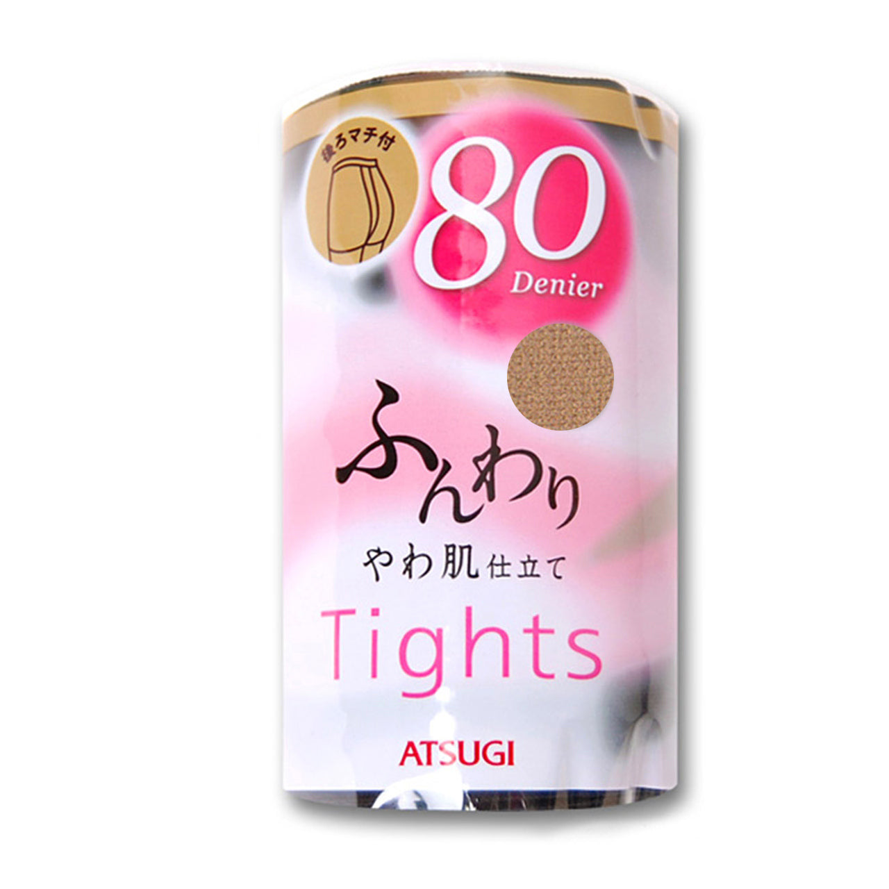 タイツ レディース アツギ 80デニール ゆったり JM-L (肌色 ベージュ 黒 ブラウン しめつけない カラータイツ 秋 冬 コンパクト 個包装) (在庫限り)