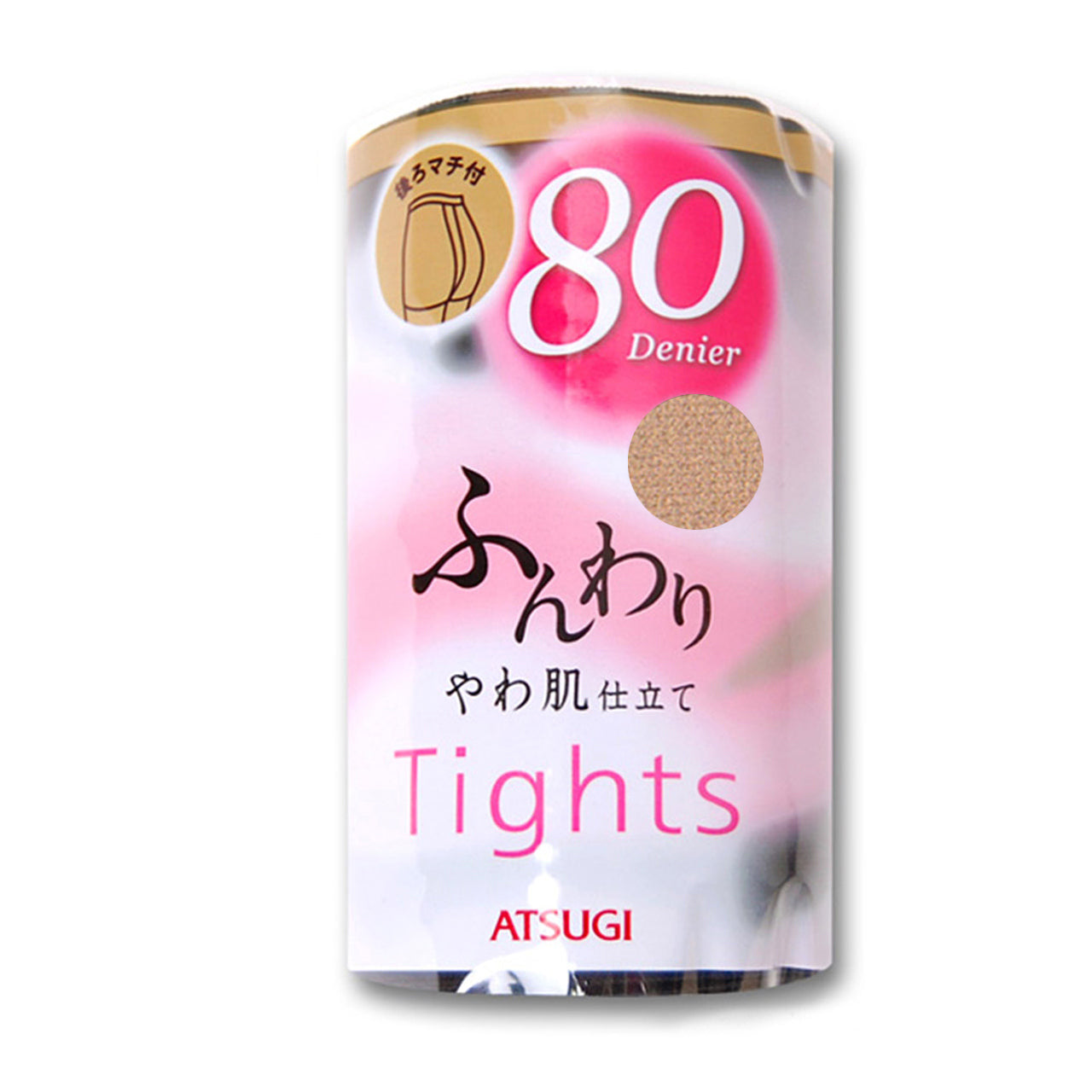 タイツ レディース アツギ 80デニール ゆったり JM-L (肌色 ベージュ 黒 ブラウン しめつけない カラータイツ 秋 冬 コンパクト 個包装) (在庫限り)