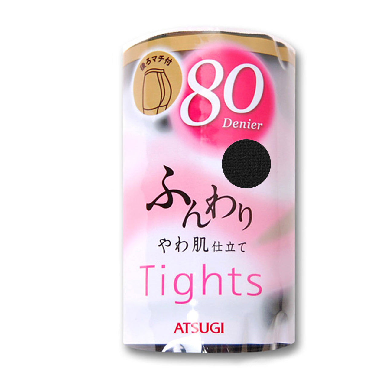 タイツ レディース アツギ 80デニール ゆったり JM-L (肌色 ベージュ 黒 ブラウン しめつけない カラータイツ 秋 冬 コンパクト 個包装) (在庫限り)