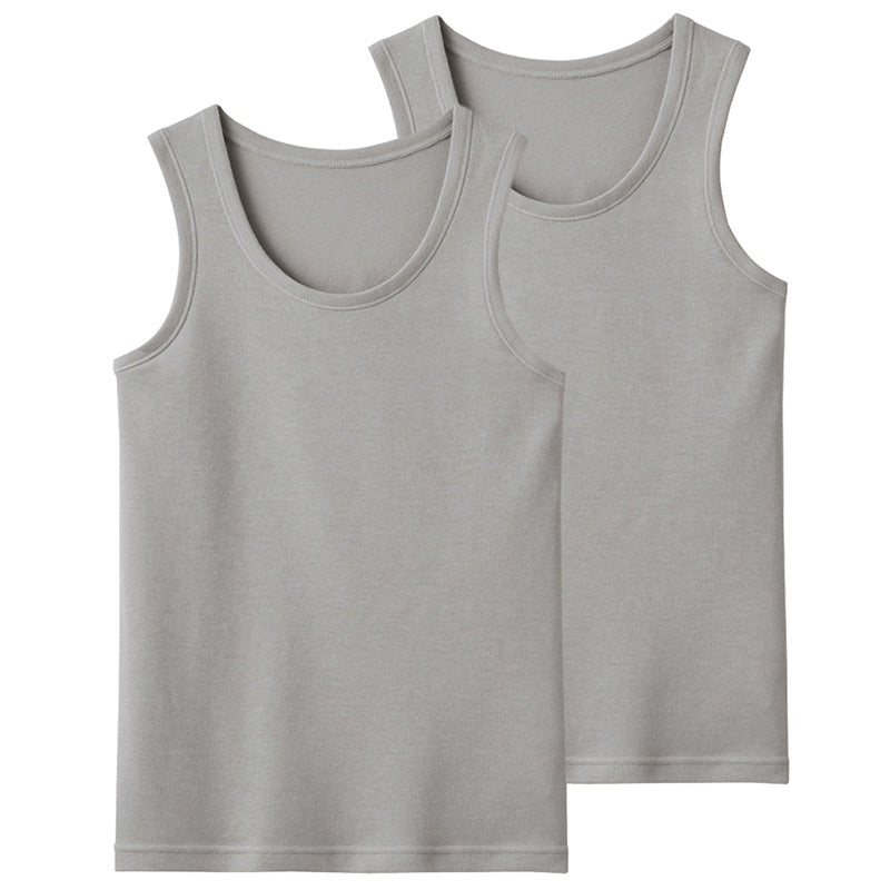 グンゼ 男の子 タンクトップ 肌着 子供 キッズ 春夏 鹿の子 2枚組 100cm~160cm 下着 100 110 120 130 140 150 160 ランニング シャツ 子ども 男児 インナー 綿混 白 グレー 夏用 速乾