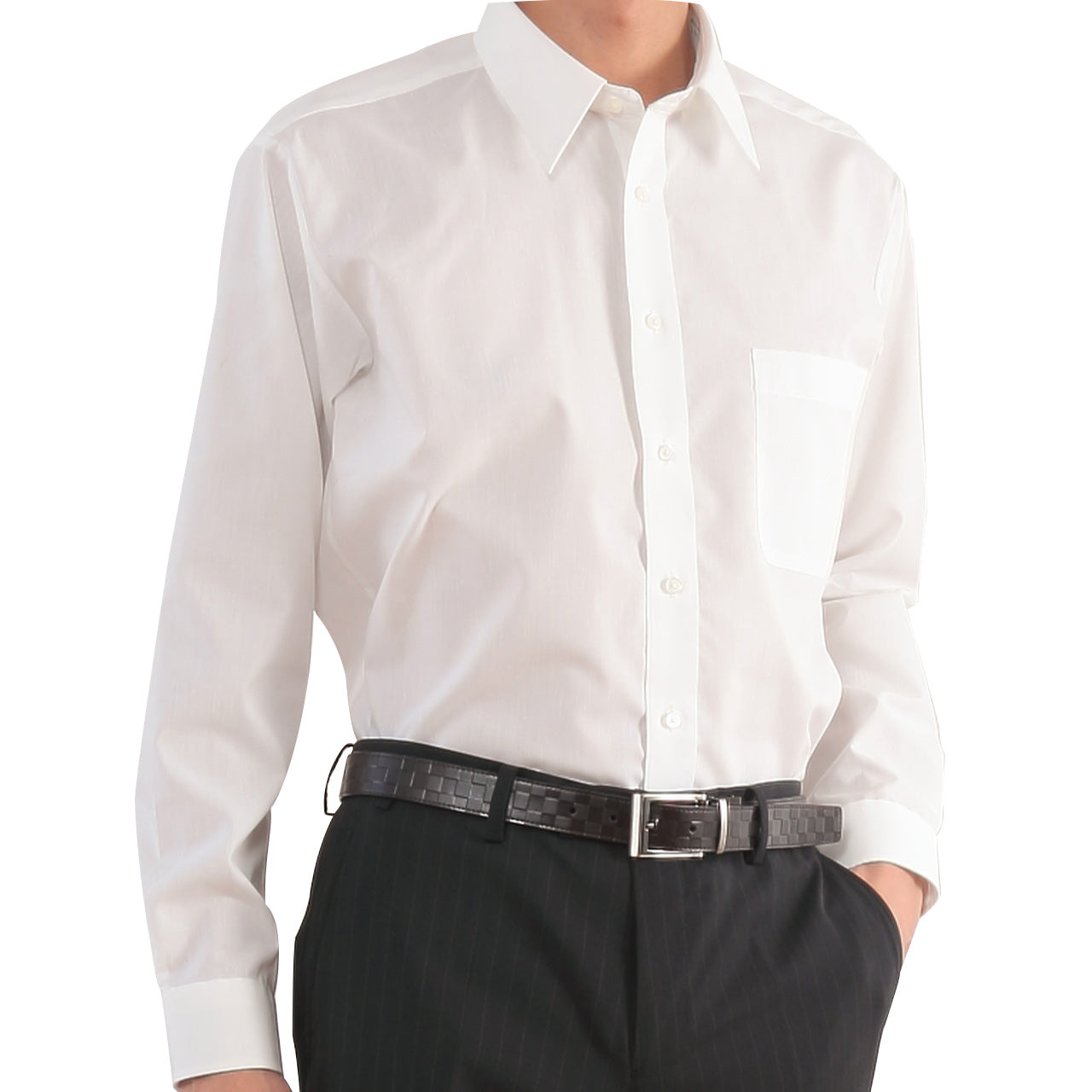 カッターシャツ 長袖 メンズ 38サイズ展開 形態安定 ワイシャツ yシャツ 紳士 男性 ビジネス (在庫限り)