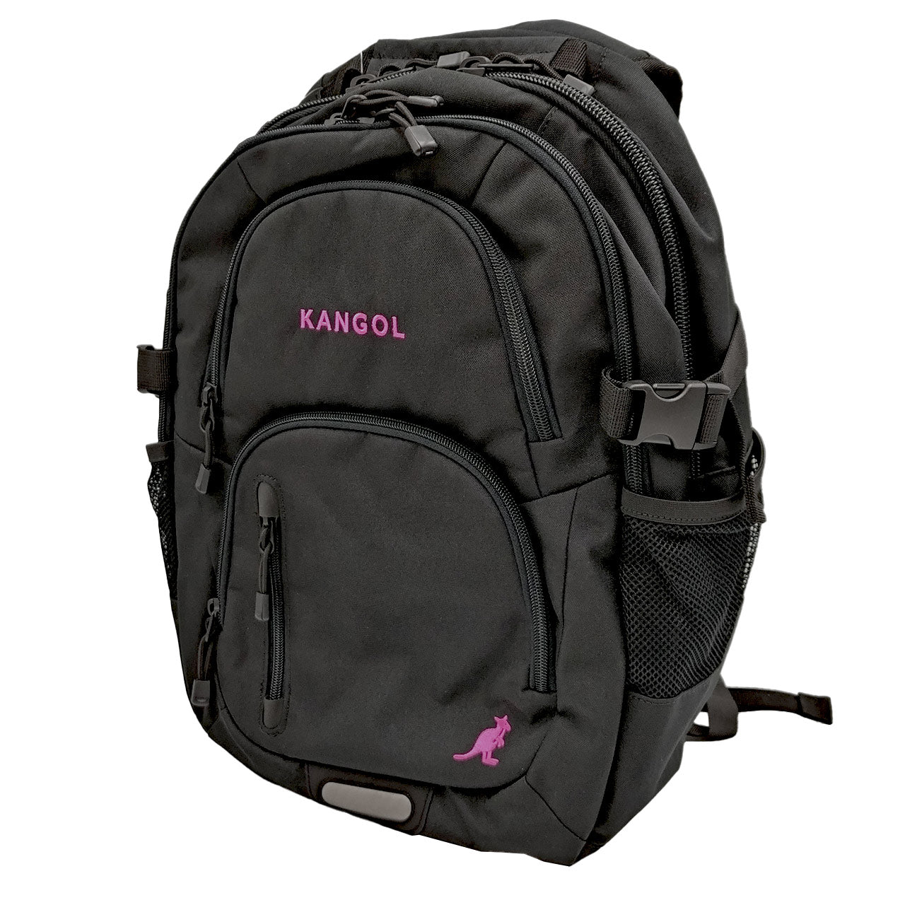KANGOL リュック 通学 女子 男子 リュックサック 学生 スクールバッグ 横幅30cm×高さ45cm×マチ19cm バックパック 黒 レインカバー付き 学校 スクール 旅行 部活 バッグ ブランド 二泊 カンゴール (送料無料)