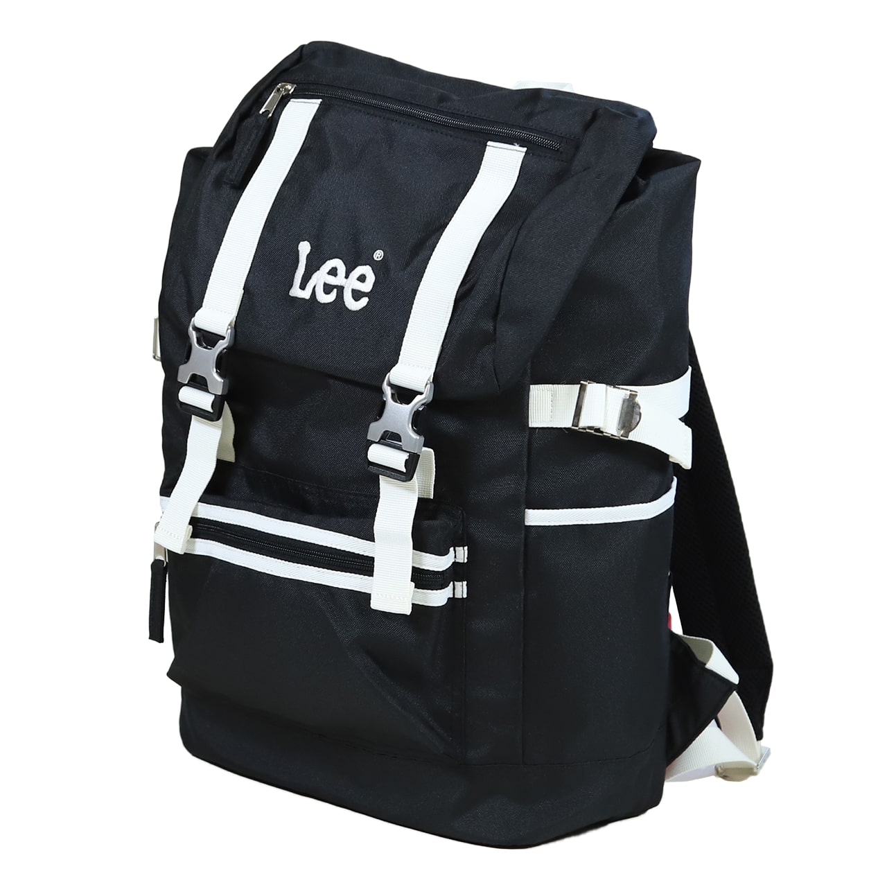 Lee フラップ型リュック 通学 女子 男子 リュックサック 横幅32cm×高さ47cm×マチ13cm (黒 紺 学校 スクール 通学リュック かぶせリュック 被せリュック 部活 バッグ ブランド リー) (送料無料) (在庫限り)