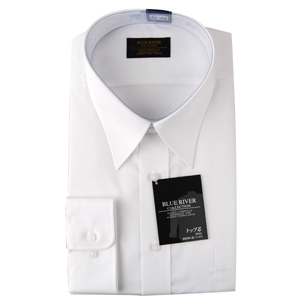 メンズ 長袖カッターシャツ 裄74~80cm (形態安定 綿混 ワイシャツ) (ビジネスウェア) (在庫限り)