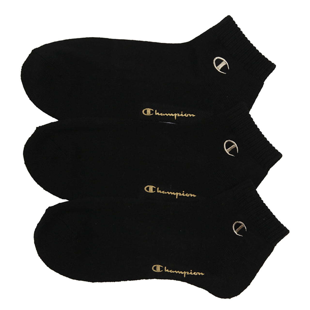 ヘインズ Champion メンズ 金刺繍ショートレングスソックス 3足組 25-27cm (チャンピオン ハーフパイル仕様 ワンポイント ロゴ 25-27cm) (在庫限り)