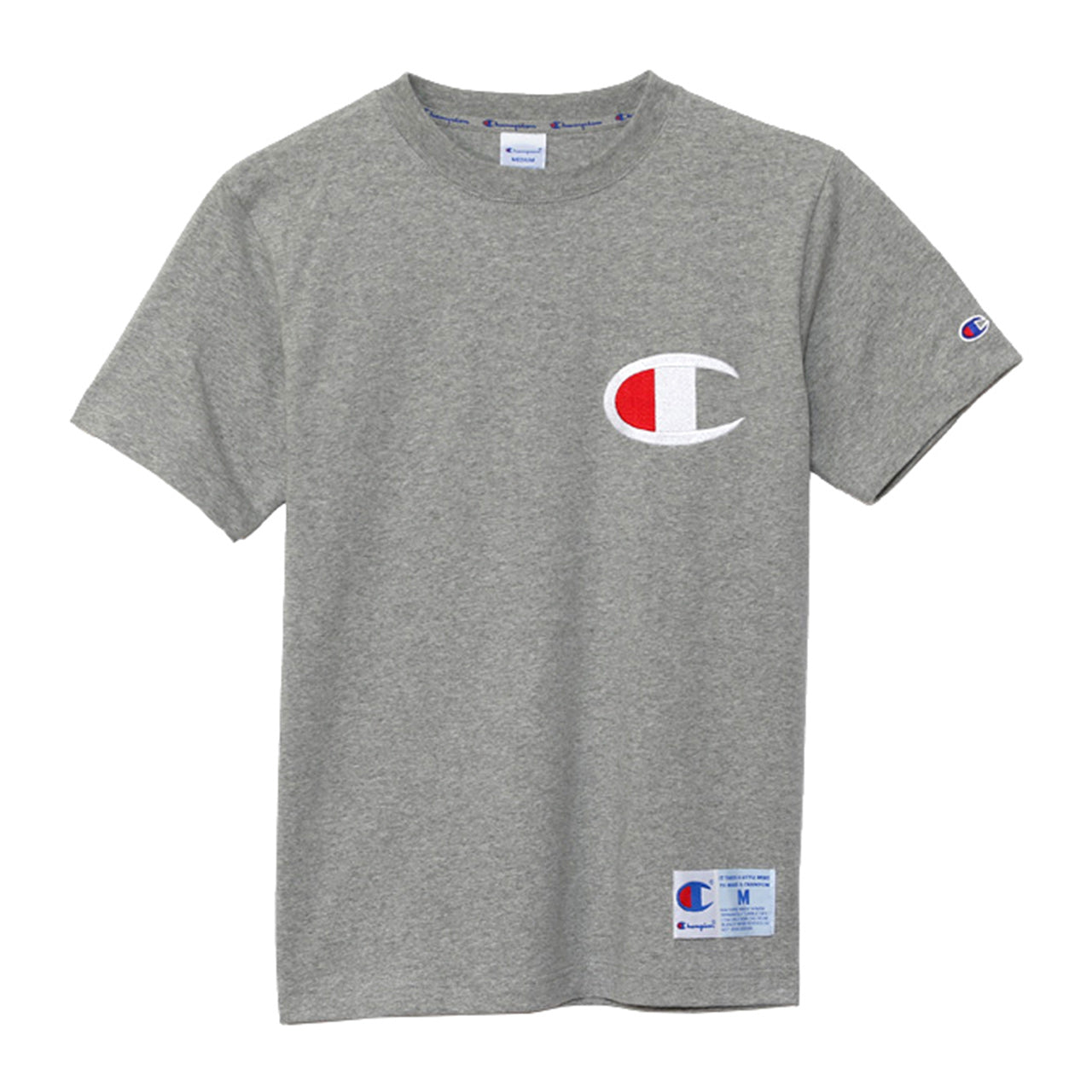 Champion Tシャツ メンズ 半袖 S~XL (男性 紳士 左胸刺繍 シャツ インナー チャンピオン 綿100%) (在庫限り)