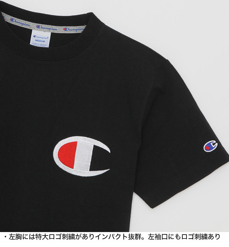 Champion Tシャツ メンズ 半袖 S~XL (男性 紳士 左胸刺繍 シャツ インナー チャンピオン 綿100%) (在庫限り)