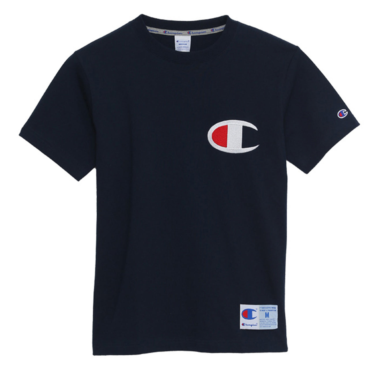 Champion Tシャツ メンズ 半袖 S~XL (男性 紳士 左胸刺繍 シャツ インナー チャンピオン 綿100%) (在庫限り)