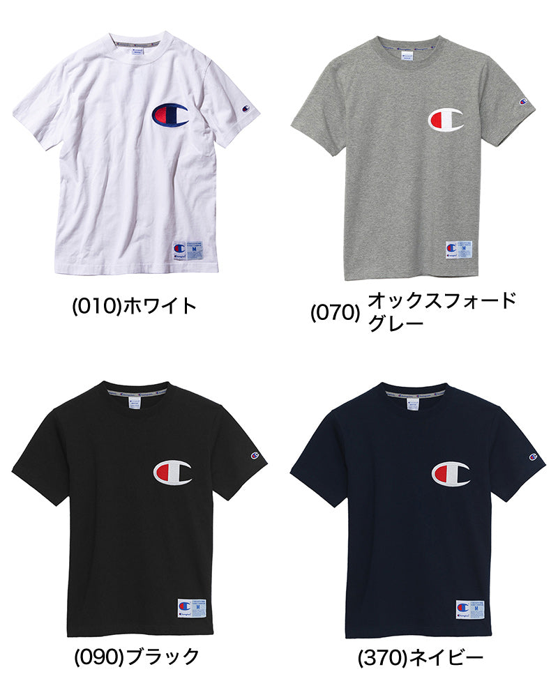 Champion Tシャツ メンズ 半袖 S~XL (男性 紳士 左胸刺繍 シャツ インナー チャンピオン 綿100%) (在庫限り)