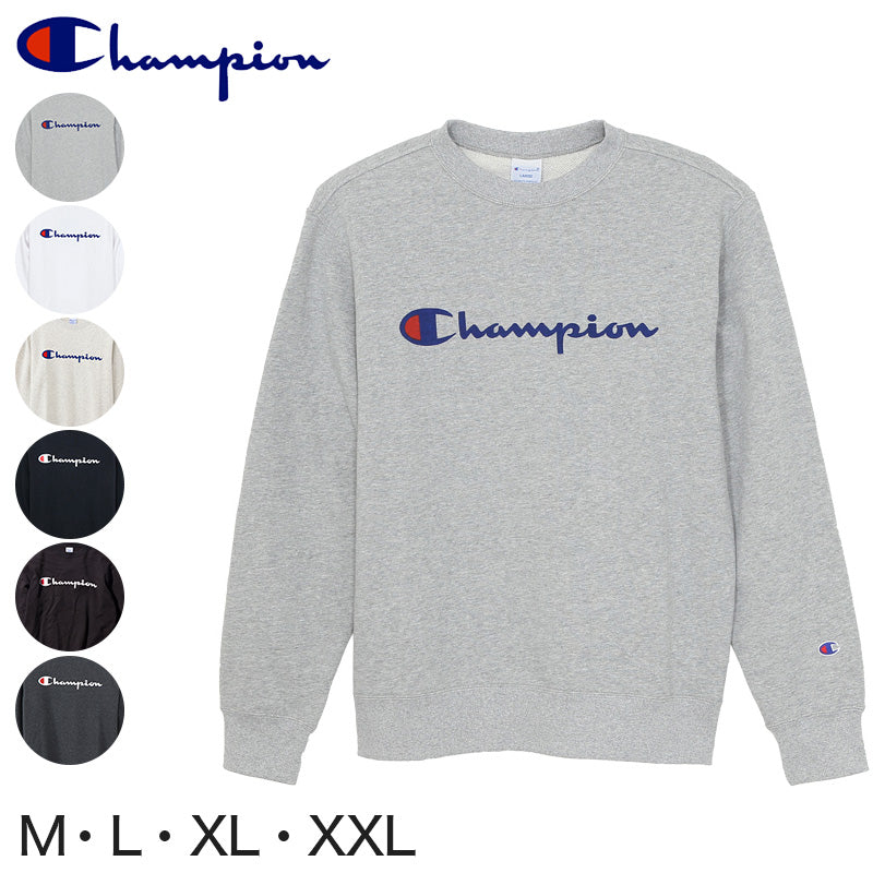 Champion 裏毛クルーネックロゴプリントスウェットシャツ M~XXL (チャンピオン 丸首 裏毛 パイル トレーナー 秋 冬 メンズ 男性) (在庫限り)