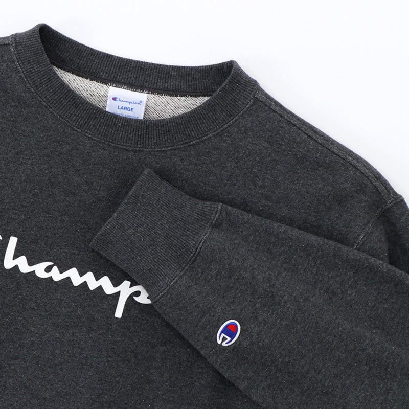 Champion 裏毛クルーネックロゴプリントスウェットシャツ M~XXL (チャンピオン 丸首 裏毛 パイル トレーナー 秋 冬 メンズ 男性) (在庫限り)