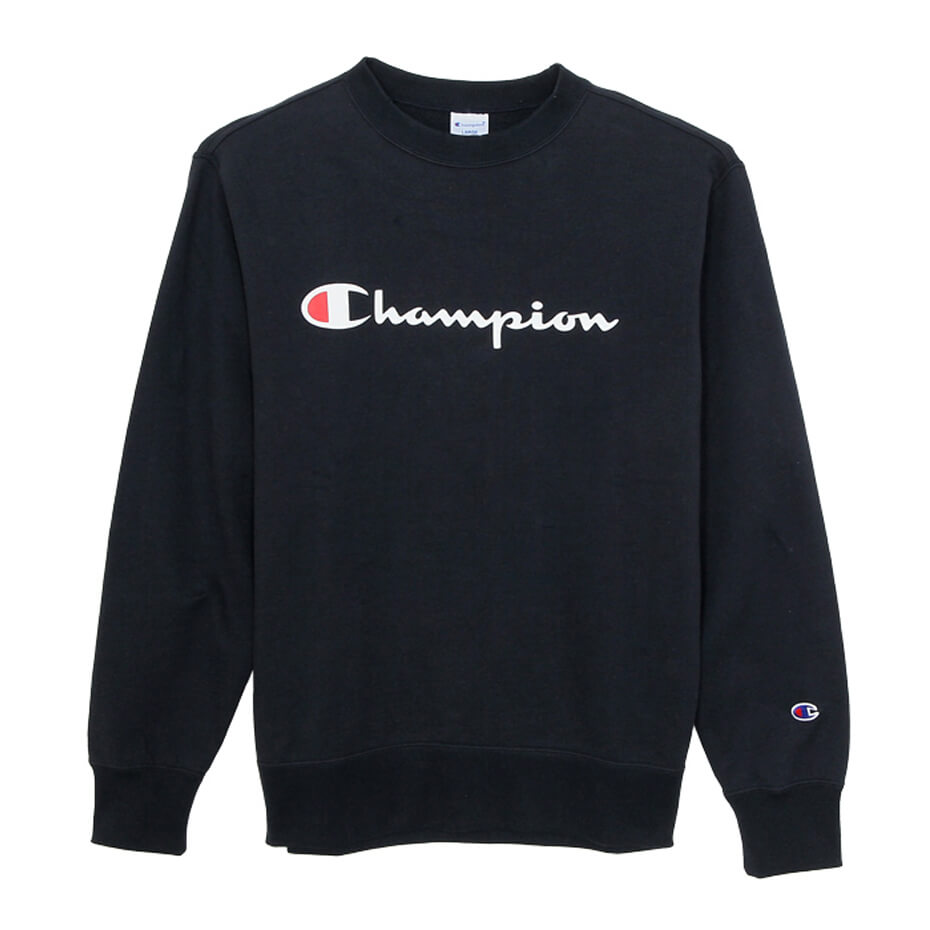 Champion 裏毛クルーネックロゴプリントスウェットシャツ M~XXL (チャンピオン 丸首 裏毛 パイル トレーナー 秋 冬 メンズ 男性) (在庫限り)