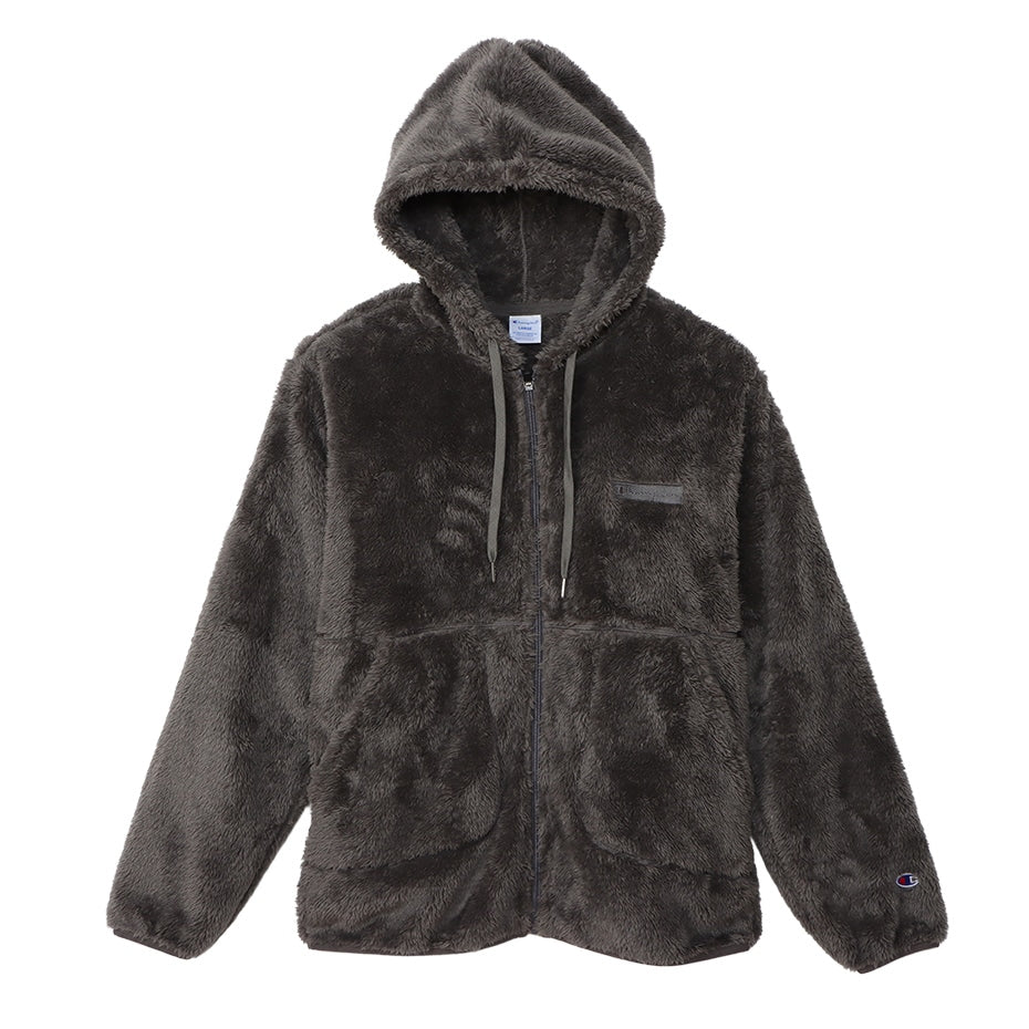 Champion ジップフードフリースジャケット M~XL (メンズ レディース パーカー ふわふわ もこもこ) (送料無料) (在庫限り)