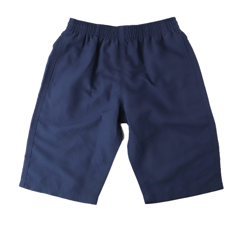 スクール水着 男の子 サーフパンツ 海パン キッズ ジュニア 水着 スイムパンツ ポリエステル ゆったり ルーズ 体型カバー インナーパンツ付き ウエスト調節ヒモ 140cm~170cm 紺 ネイビー 学校用 授業用 水泳授業 プール 体育